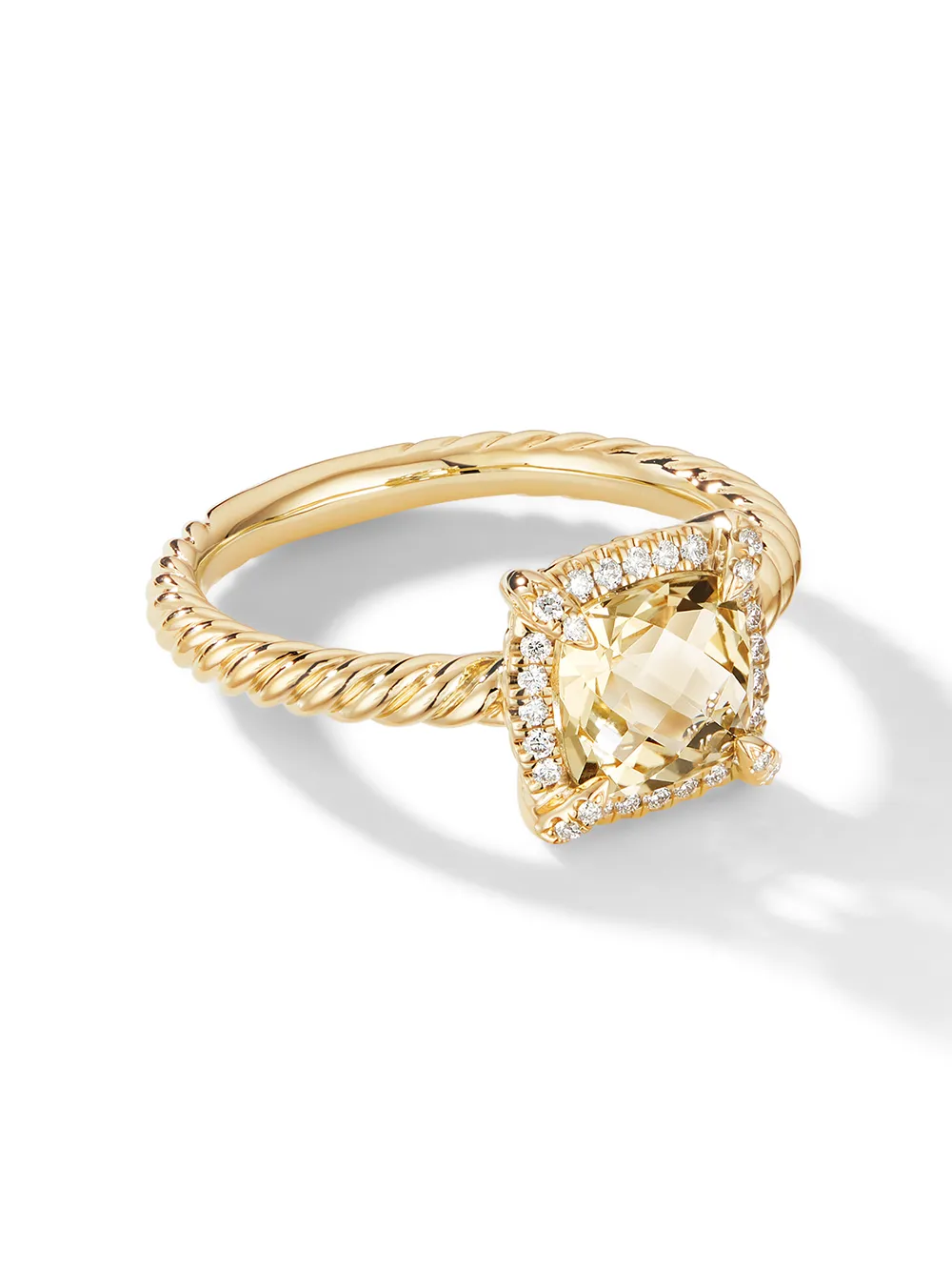 

Кольцо Petite Chatelaine из желтого золота с цитрином и бриллиантами (7 мм) David Yurman, золотой
