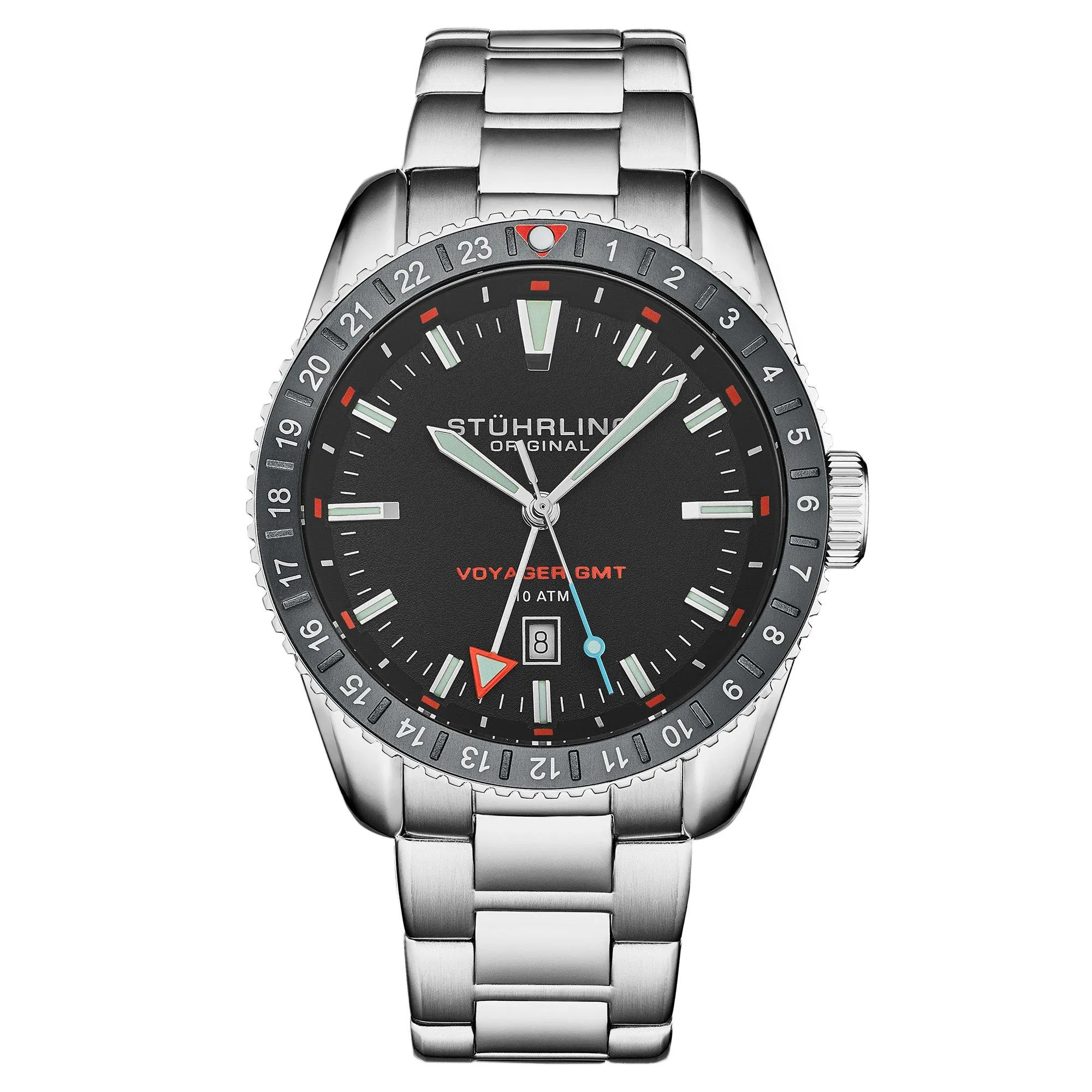 

Кварцевые дайверские часы Voyager GMT GMT с браслетом из нержавеющей стали STÜHRLING Original, синий