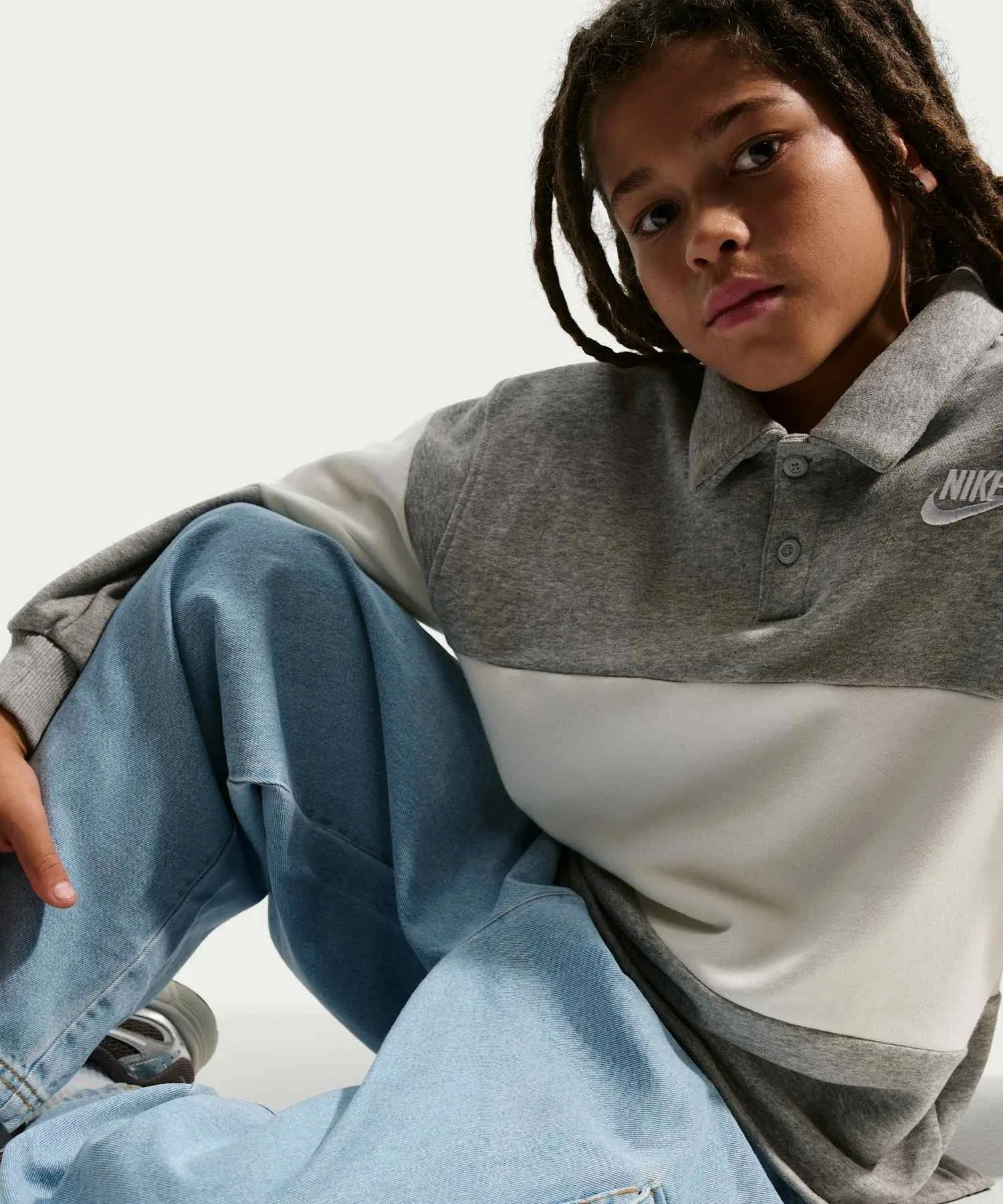 Детские джинсовые брюки-карго Nike Sportswear Collection / Детские джинсовые брюки-карго Nike Sportswear Collection IO0197-440, светло-голубой (светло-синий) — фото 4