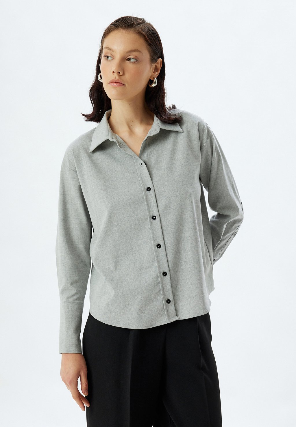 

Блузка на пуговицах LONG SLEEVE Koton, серый