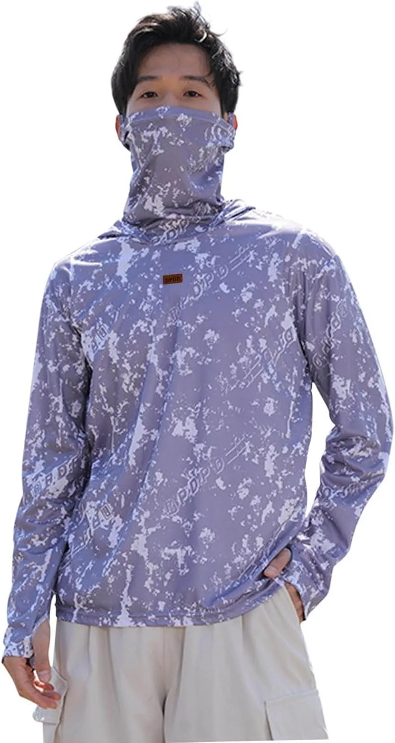 

Мужская рыболовная рубашка с капюшоном и маской, длинный рукав, защита от солнца, камуфляж