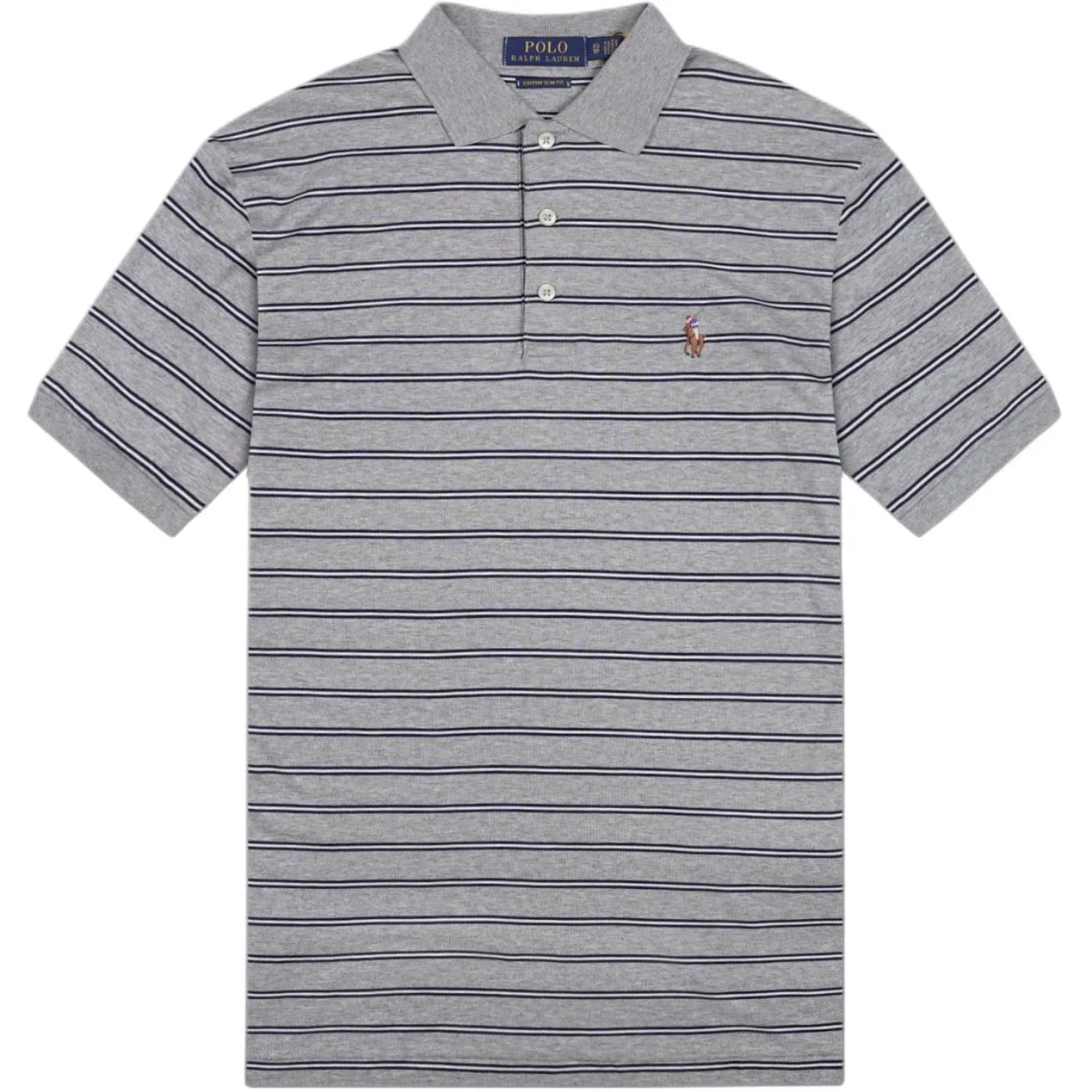 Поло SS26 Custom Slim Fit мужское Polo Ralph Lauren, Gray