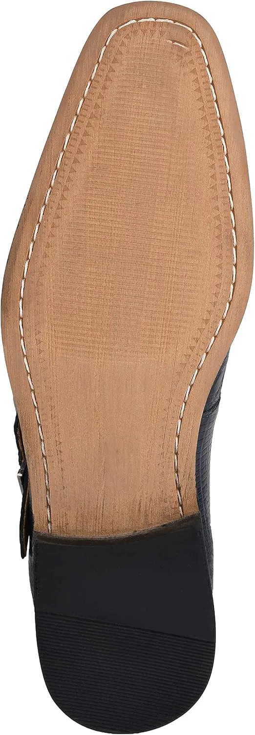 

Мужские туфли LIBERTYZENO с животным принтом из натуральной кожи с застежкой-монк и шнуровкой для взрослых, на Рождество, темно-синий