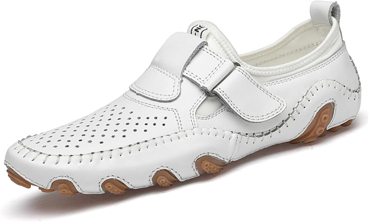 

Мужские классические кожаные повседневные туфли, офисные лоферы без шнурков, мягкие и удобные обувь и прогулок Abborora, белый