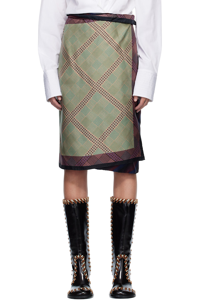 

Dries Van Noten Разноцветный шарф-платок, юбка-миди