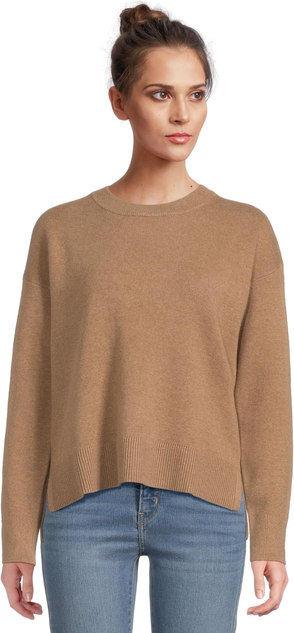 

Свитер L.L.Bean Women's Wicked Soft Cotton/Cashmere Crewneck Sweater, Camel Brown Heather