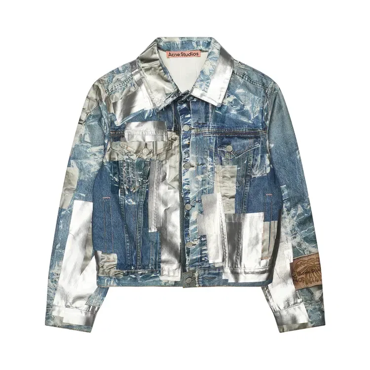 Джинсовая куртка Acne Studios Printed Tape Denim Jacket, синий