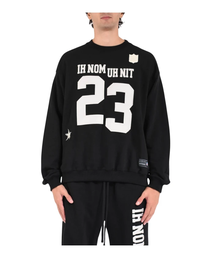 

Хлопковая толстовка с круглым вырезом и нашивкой Ih Nom Uh Nit, черный