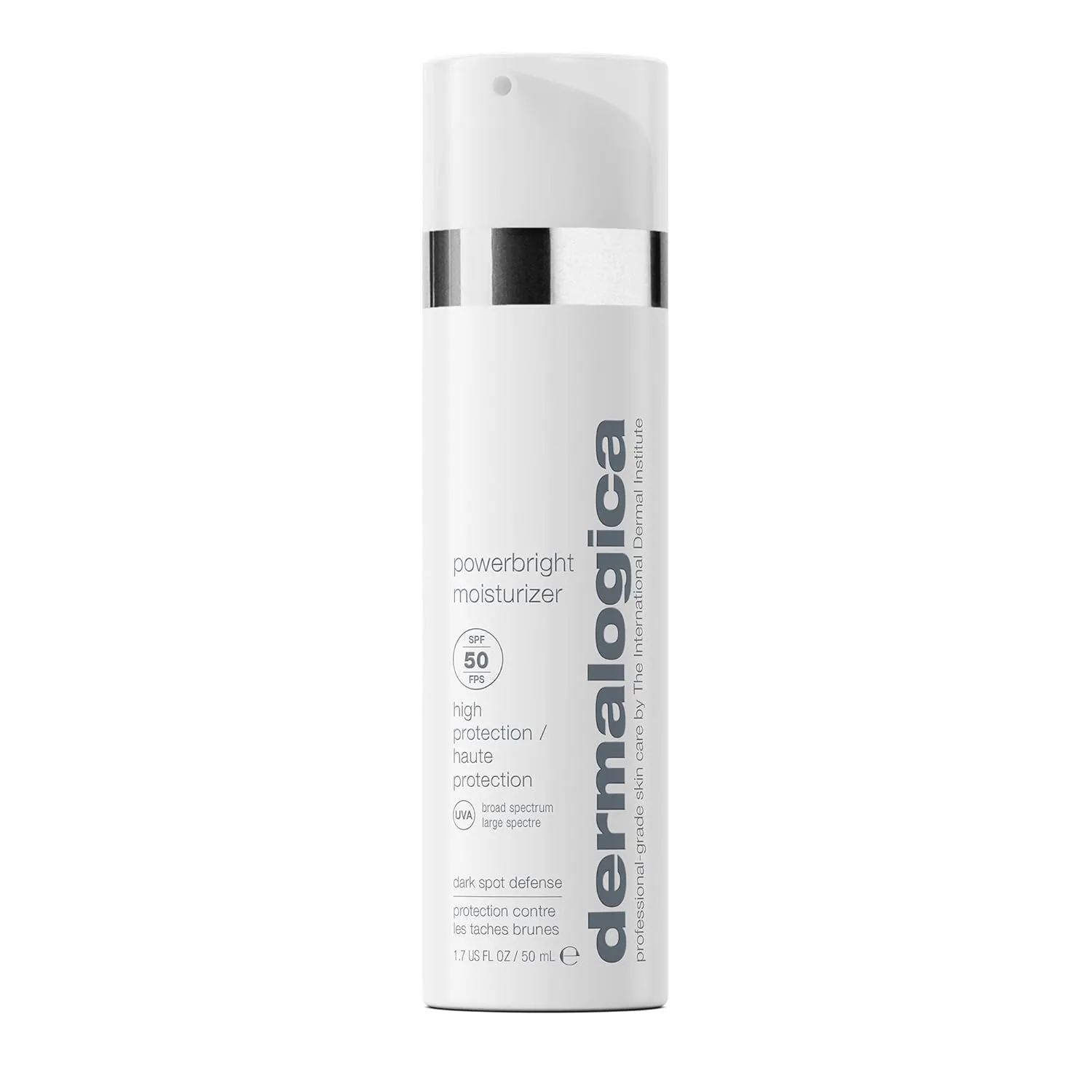 Увлажняющий крем для лица Dermalogica Powerbright с SPF 50, защищает кожу от пигментных пятен благодаря ниацинамиду и гиалуроновой кислоте, 1,7 жидких унций.