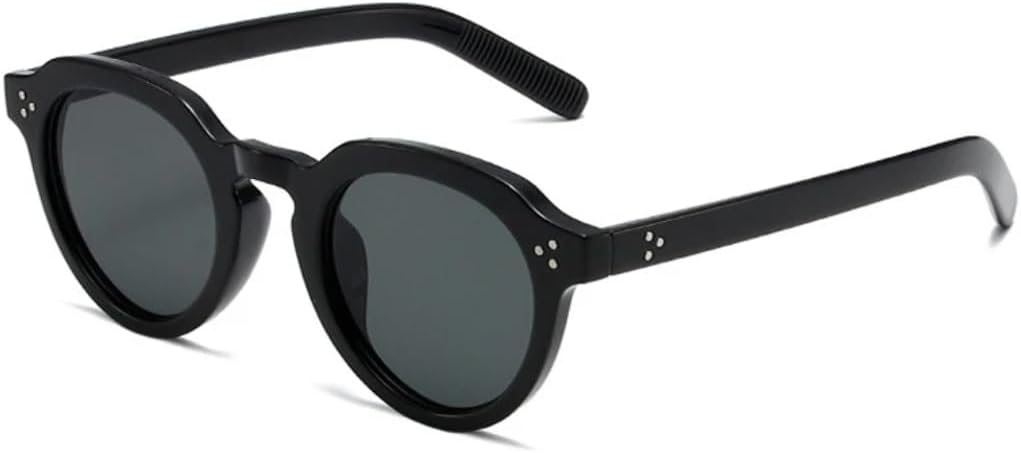 

Овальные солнцезащитные очки для женщин, модные, прозрачные, конфетных оттенков, защита от УФ-излучения UV400, ретро, ​​с заклепками, для мужчин, панк, трендовые UATXTAU, Black Grey