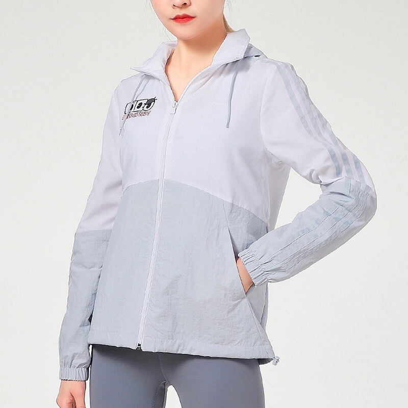 Куртка женская бело-голубая разноцветная Adidas Neo — фото 4