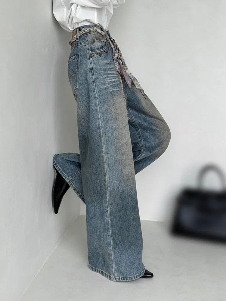 Джинсы boyfriend из денима, синие — фото 3