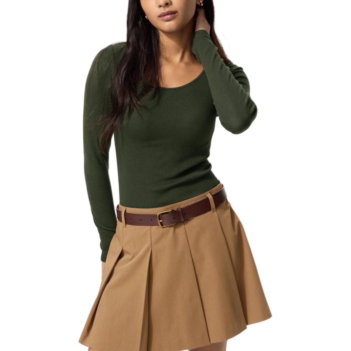 

UNIQLO Футболка женская темно-зеленая