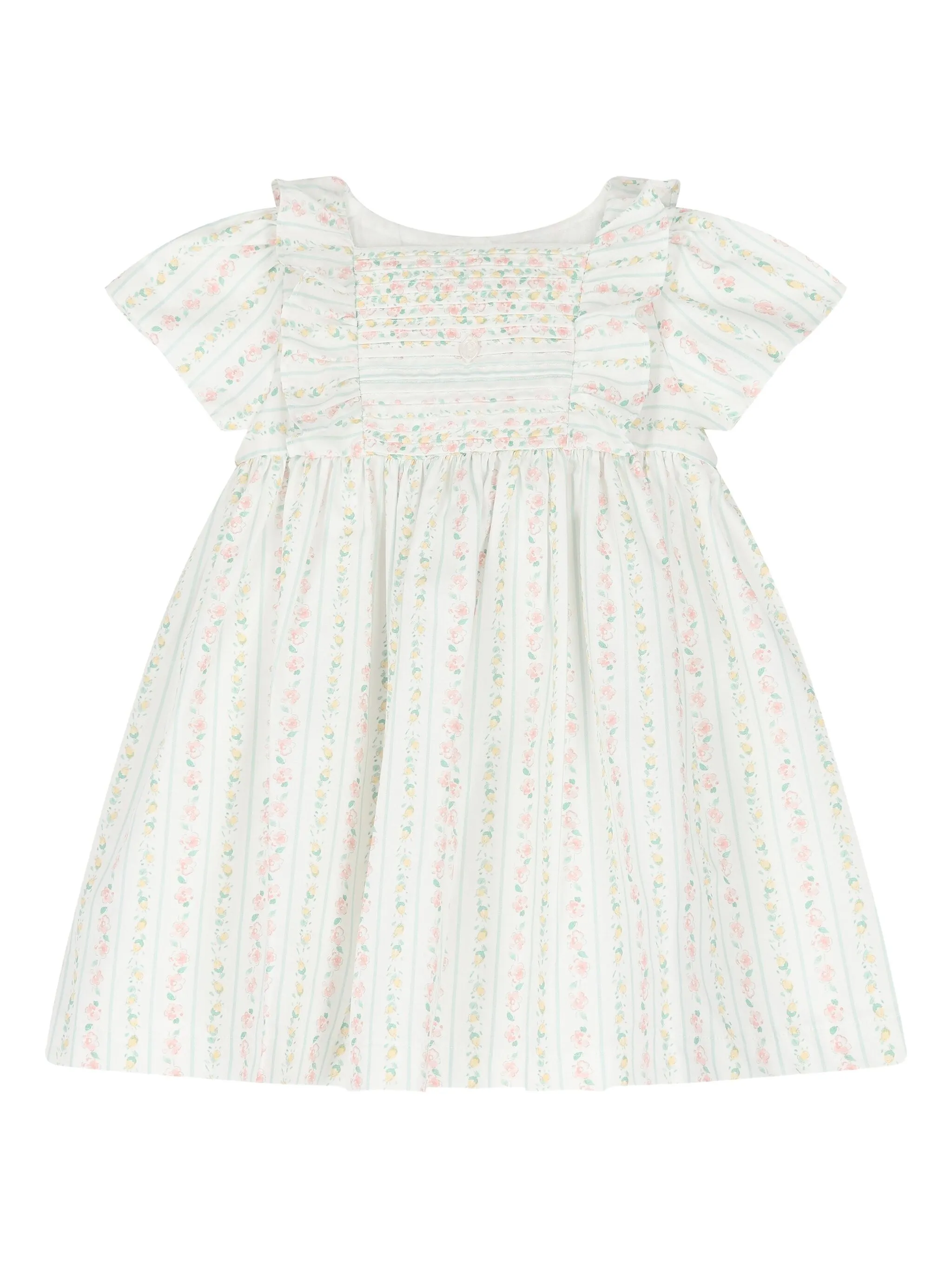 

Платье со сборками и цветочным принтом Patachou, белый