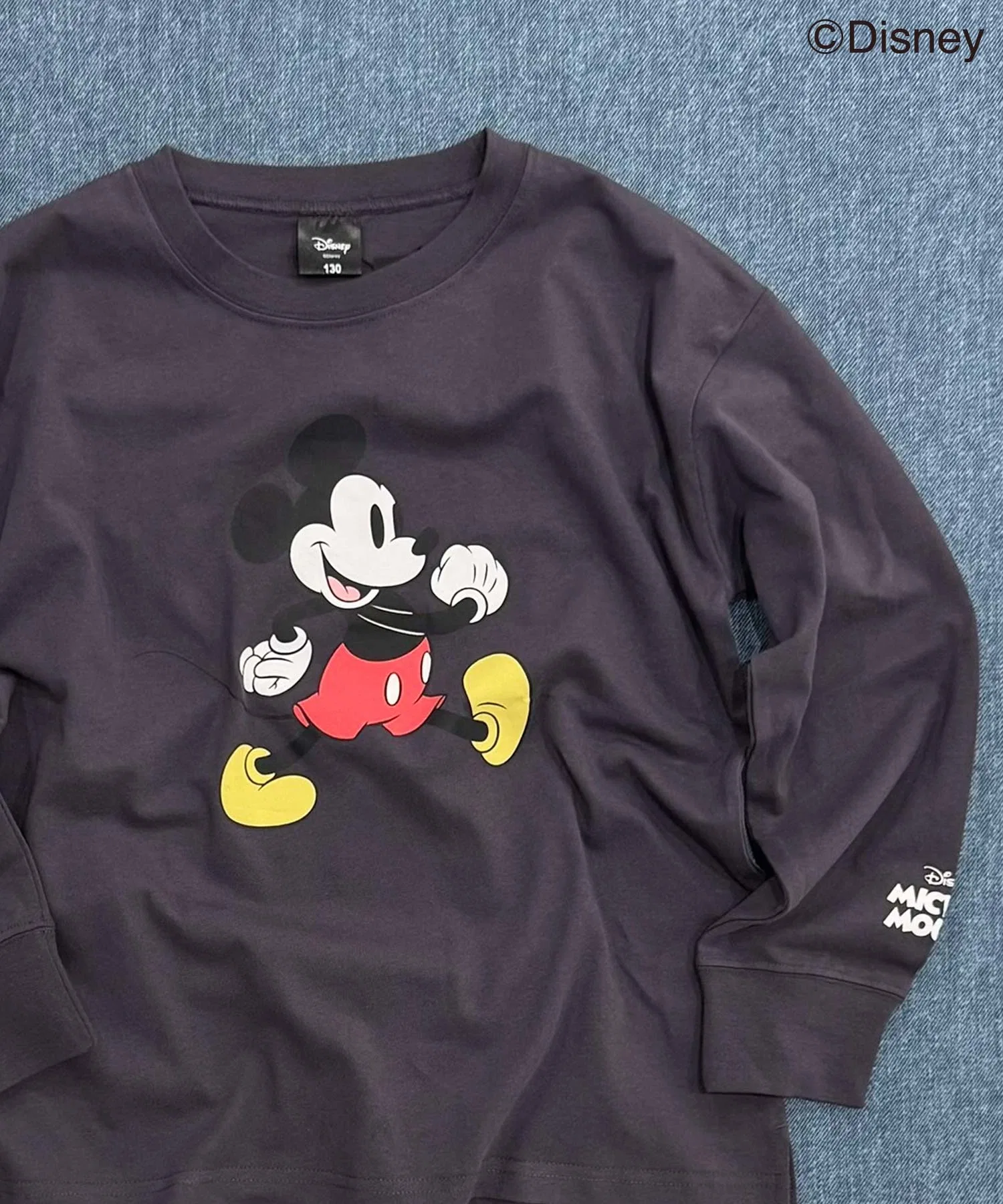 Детская футболка Disney Mickey Mouse с принтом Микки Мауса серого цвета
