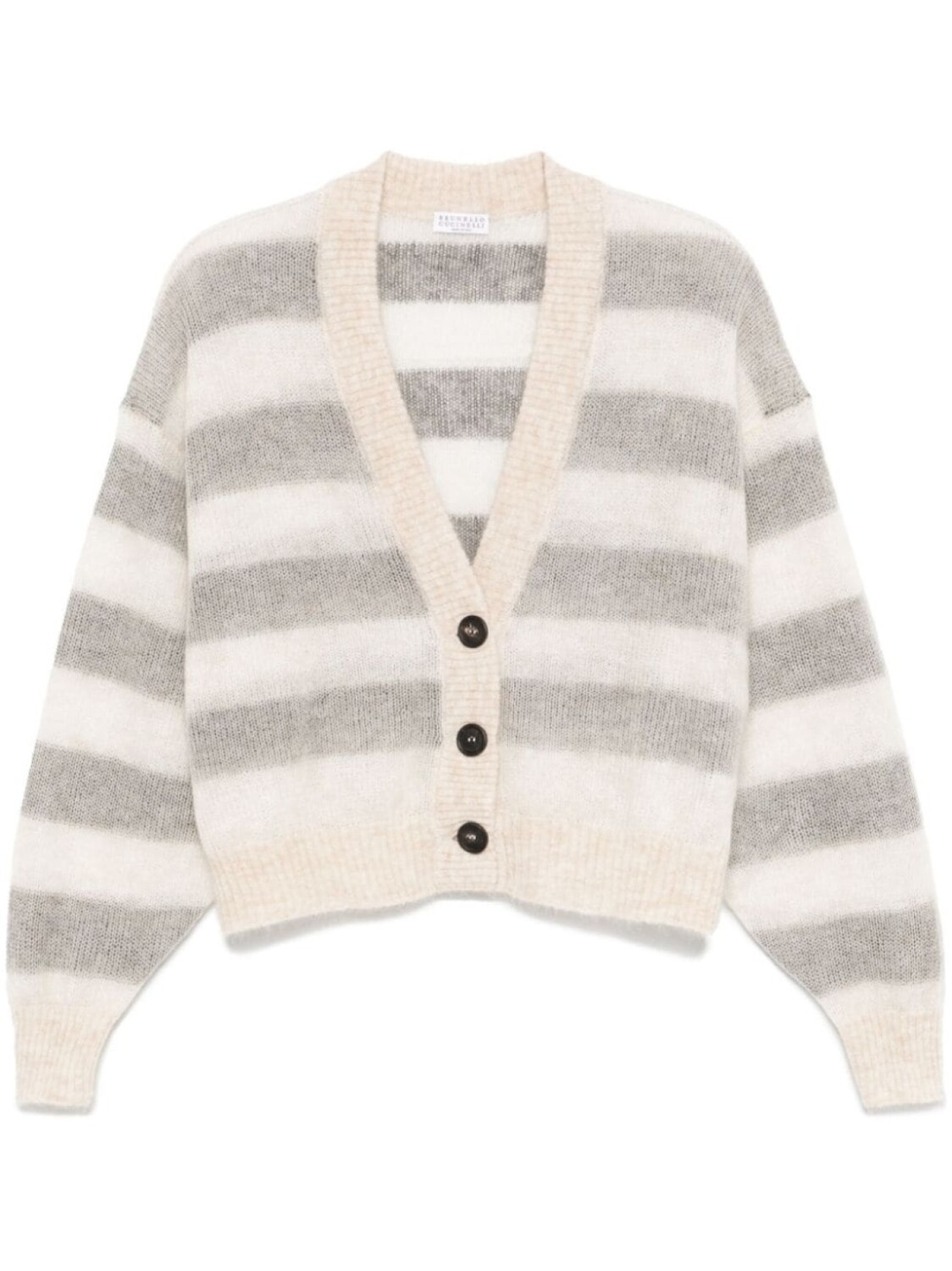 

Brunello Cucinelli кардиган в полоску, серый
