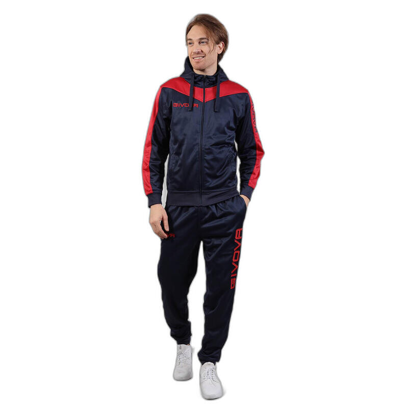 

Футбольный спортивный костюм с капюшоном для взрослых Roma Red Navy Blue GIVOVA, цвет azul