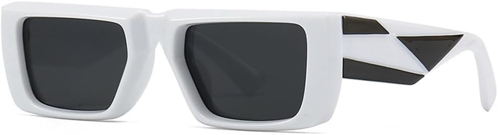 

Модные солнцезащитные очки для женщин и мужчин, трендовые солнцезащитные очки, роскошные винтажные панк-очки, зеркальные очки с защитой от УФ-излучения UV400 LVTFCO, White Black