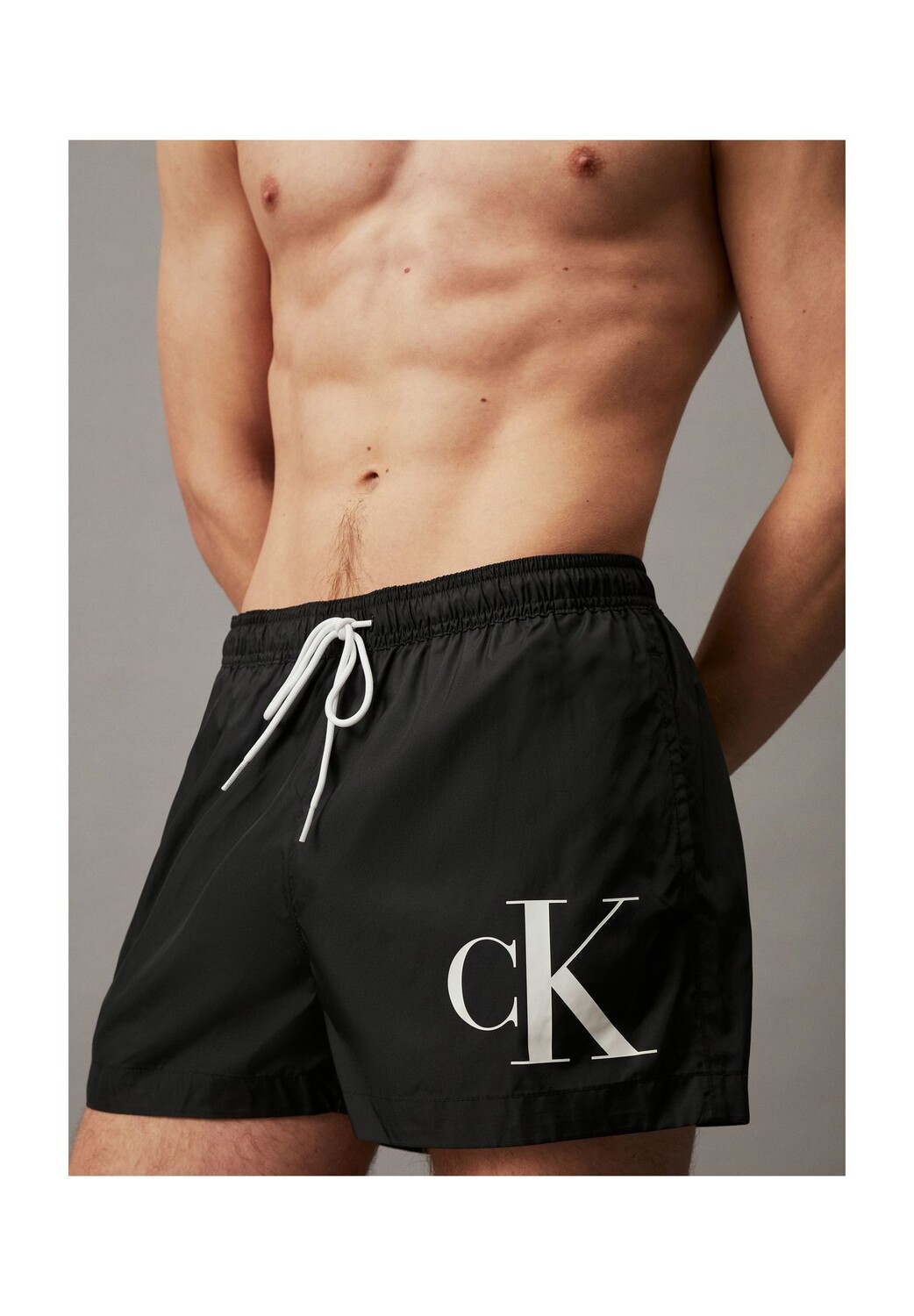 

Шорты для плавания, эластичный пояс, задний карман, мужские Calvin Klein, цвет Beh Black