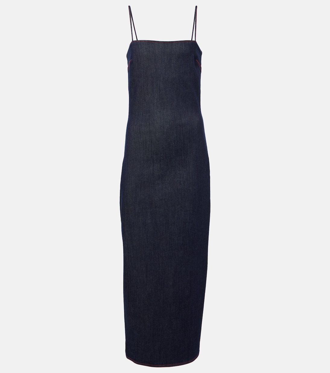 

Джинсовое платье миди Alaïa, Bleu Fonce