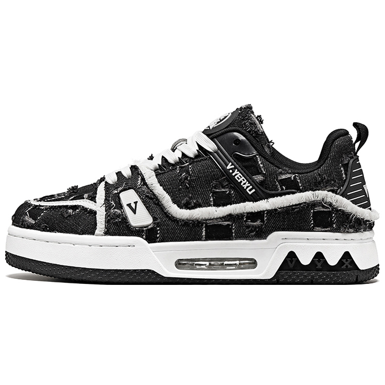 

V.YERXU Кроссовки Air Trainer, классические и универсальные, с рисунком шахматной доски, низкие, для скейтбординга, мужские, черные