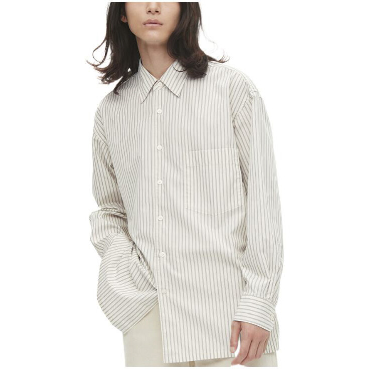 Рубашка мужская светло-серая Uniqlo, серый — фото 3