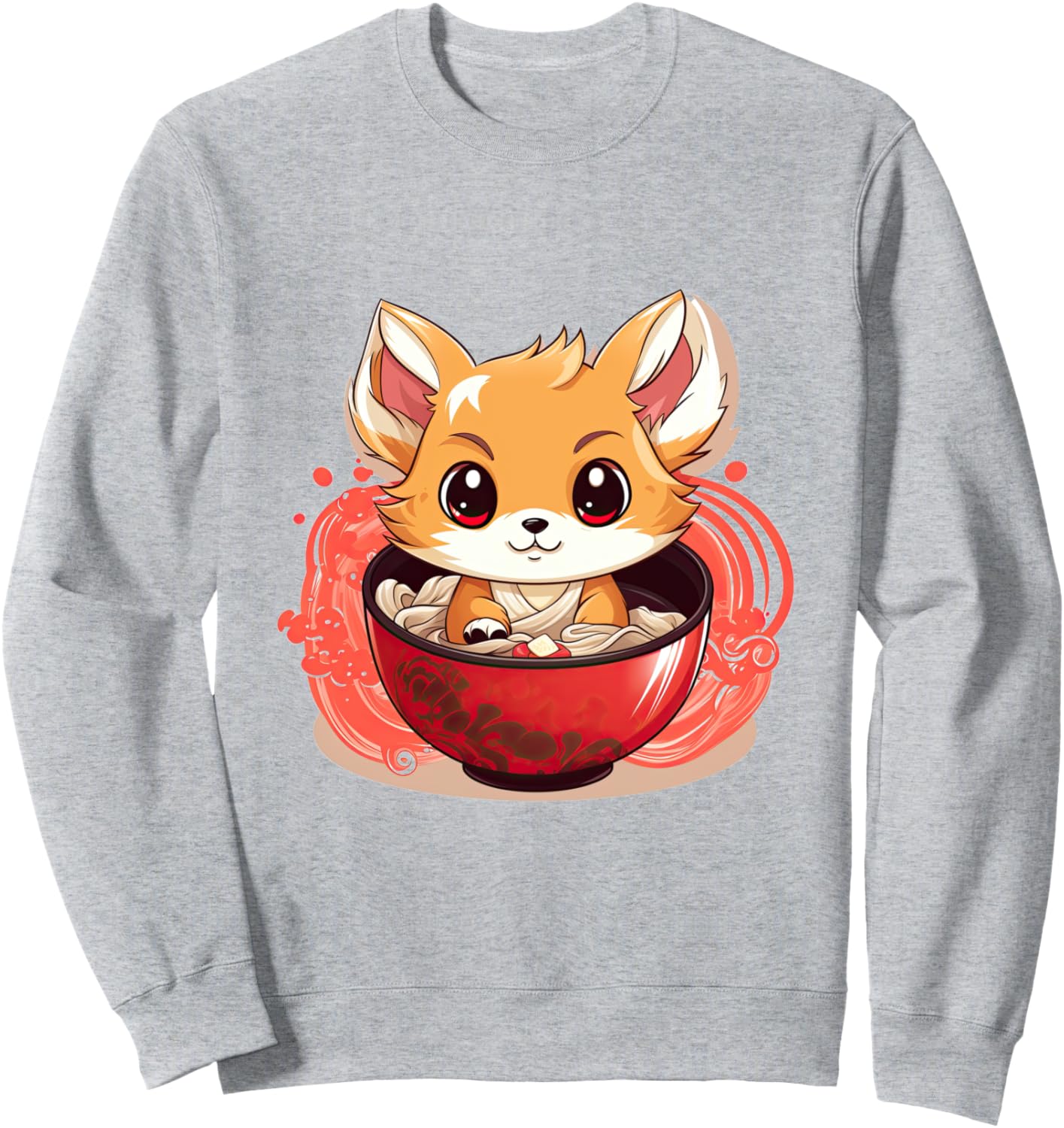 

Толстовка Japanese Ramen Eating Animal Design, серый