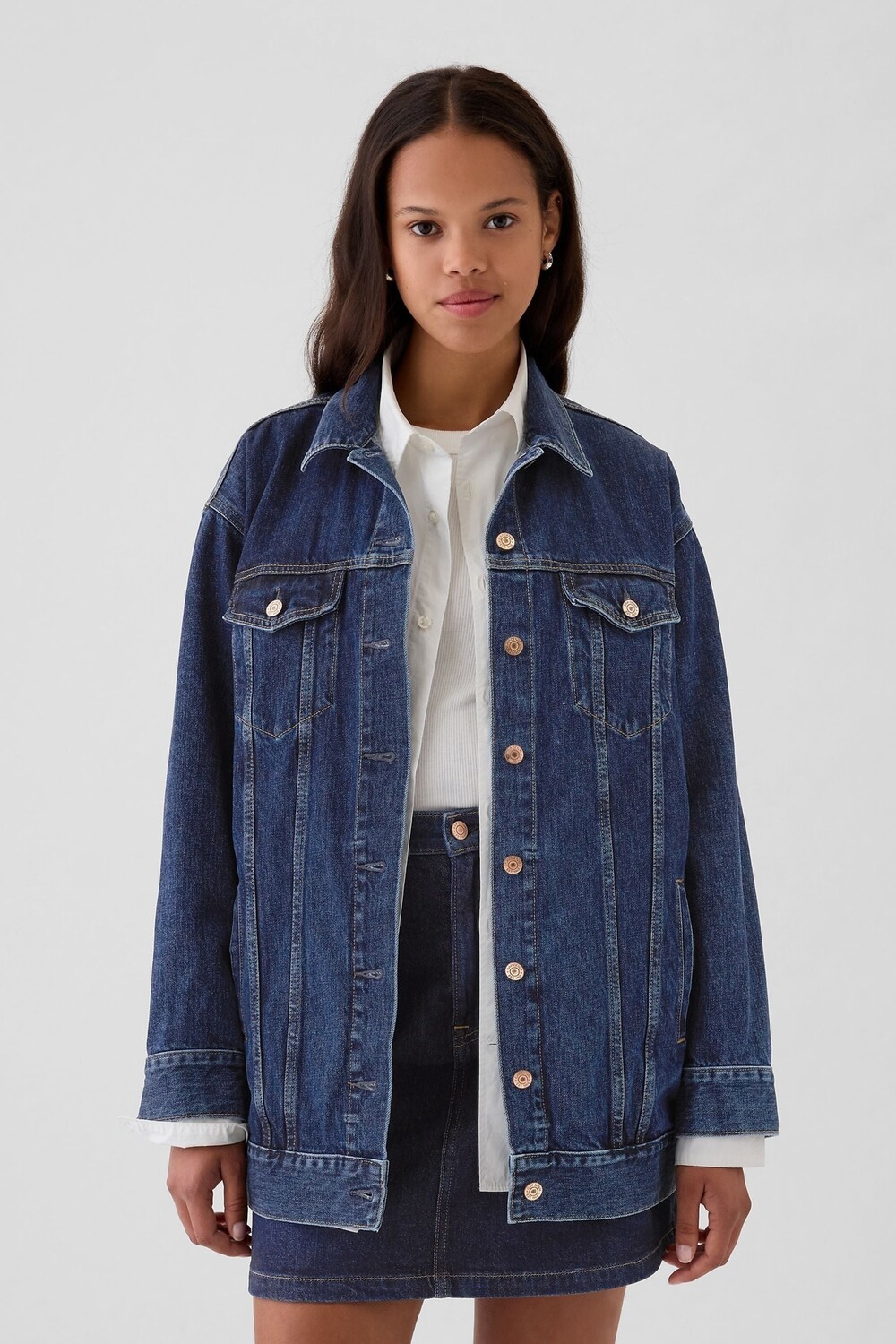 

Джинсовая куртка Icon оверсайз Gap, синий