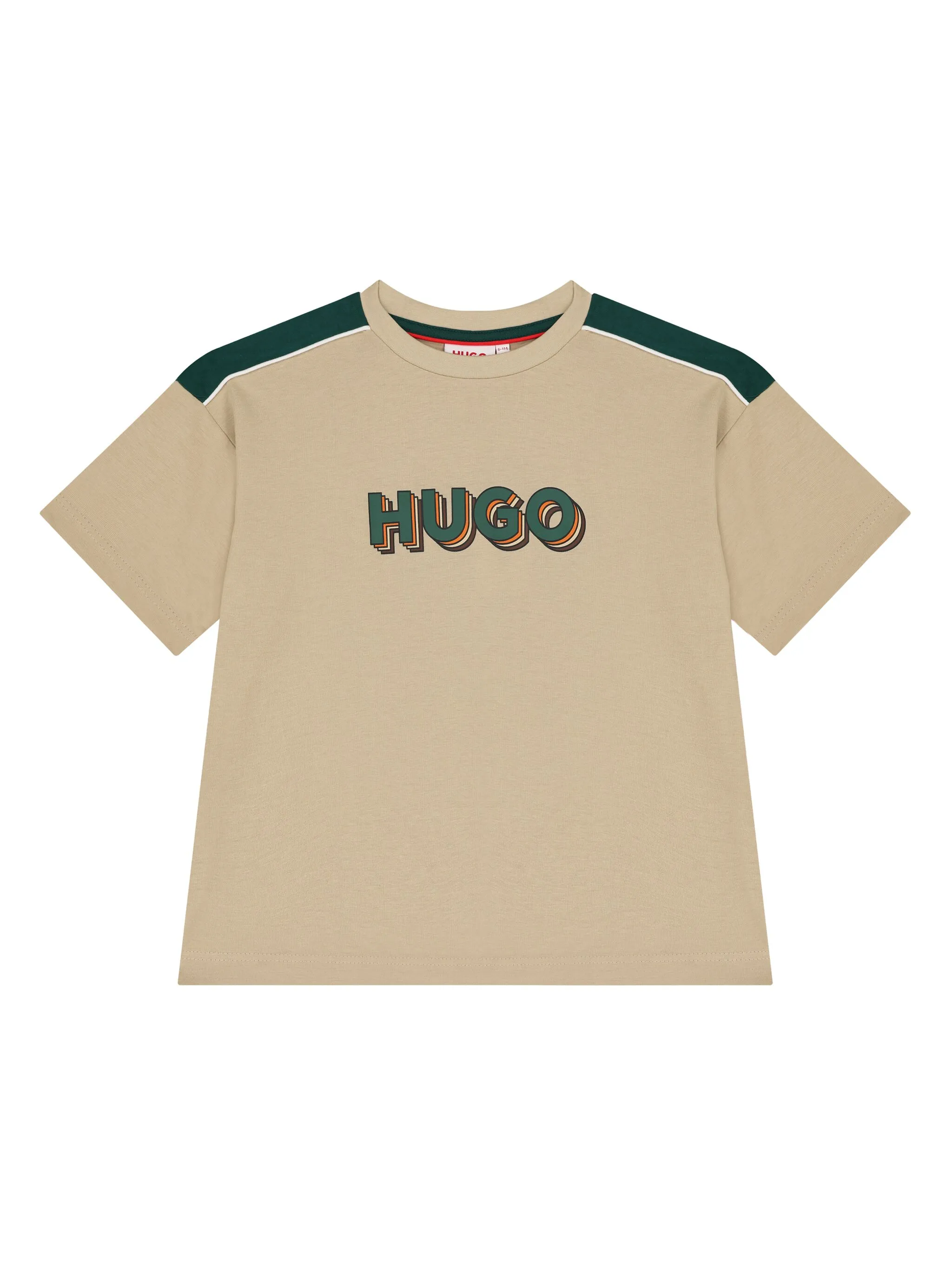 

Футболка с логотипом Hugo Kids, бежевый