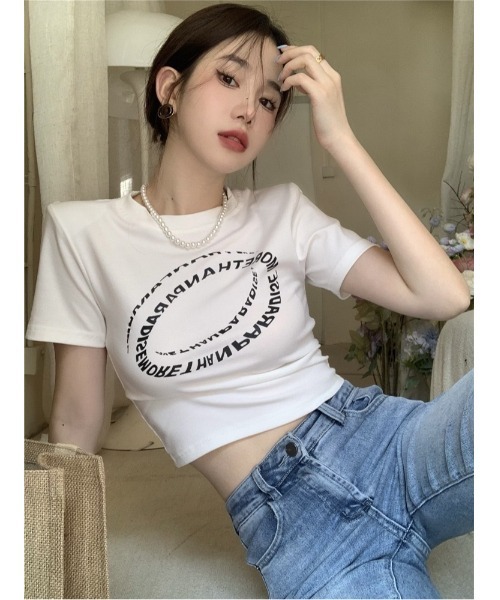 

VIBGYOR Укороченная футболка с графическим принтом, Re:one, белый