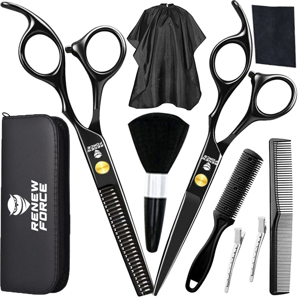 

Renew Force, Парикмахерские ножницы Профессиональные острые для стрижки, Набор 9в1 для волос-9