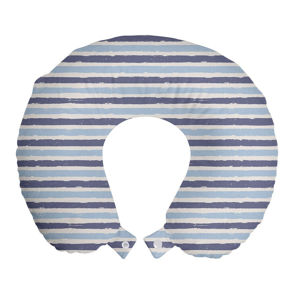 

ABAKUHAUS Harbour Stripes Дорожная подушка для шеи, мимолетные полосы, пенопластовые дорожные принадлежности для самолета и автомобиля, 30x30 см, детский и кадетский синий