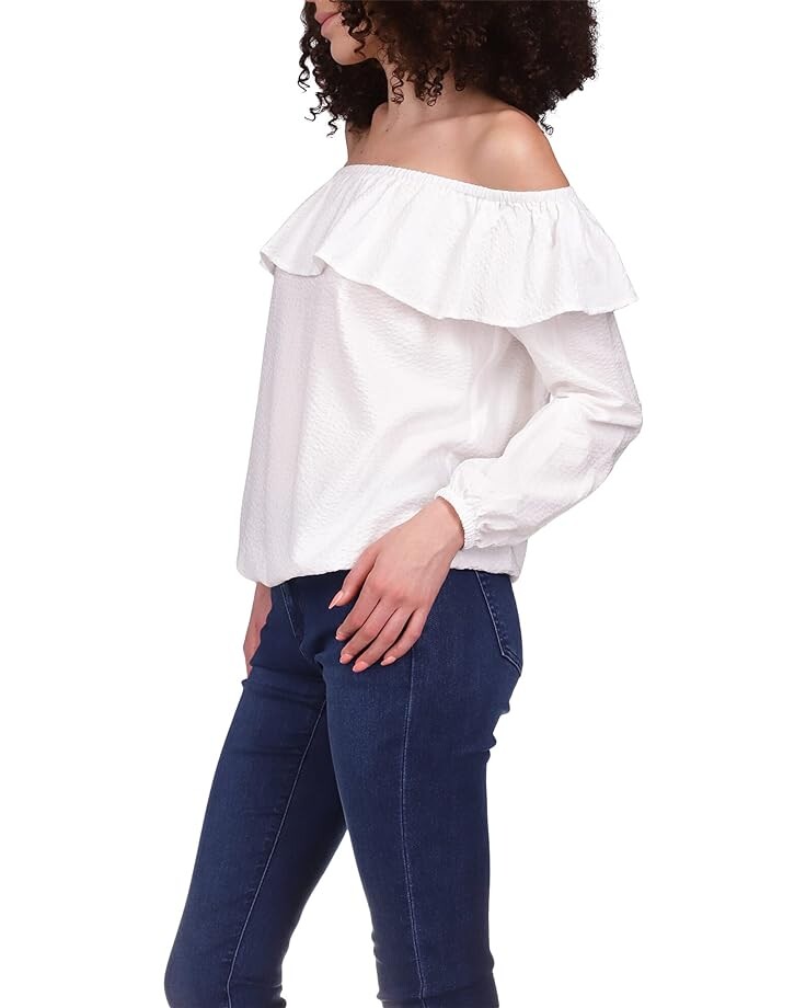 

Топ Michael Kors Off Shoulder Peasant Top, белый
