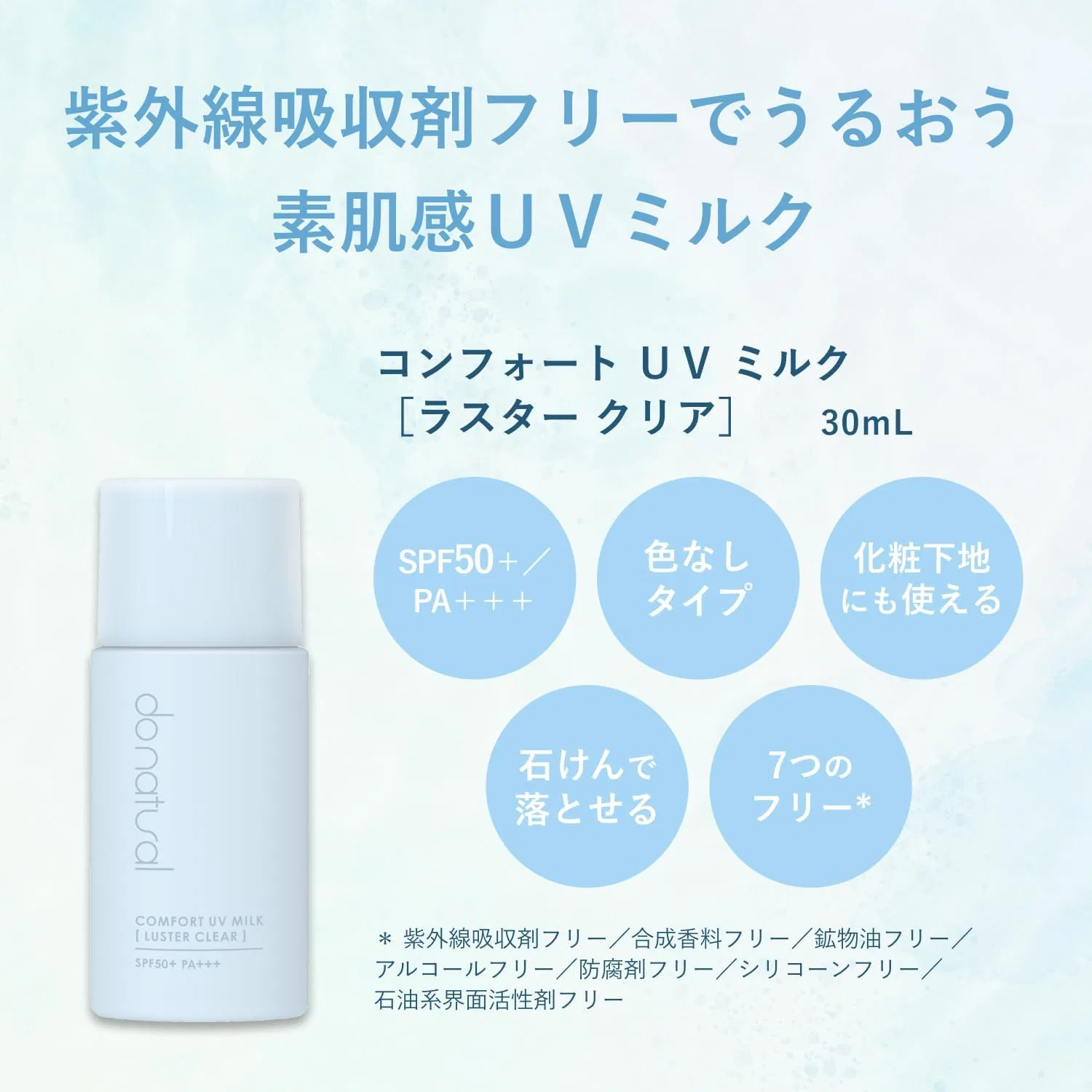 Солнцезащитное молочко Do Natural Comfort UV Milk Luster Clear 30 мл — фото 2