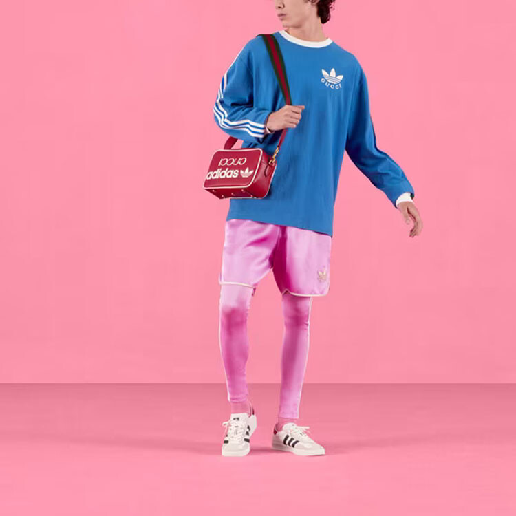 Шорты Adidas X Gucci повседневные мужские, розовые — фото 2