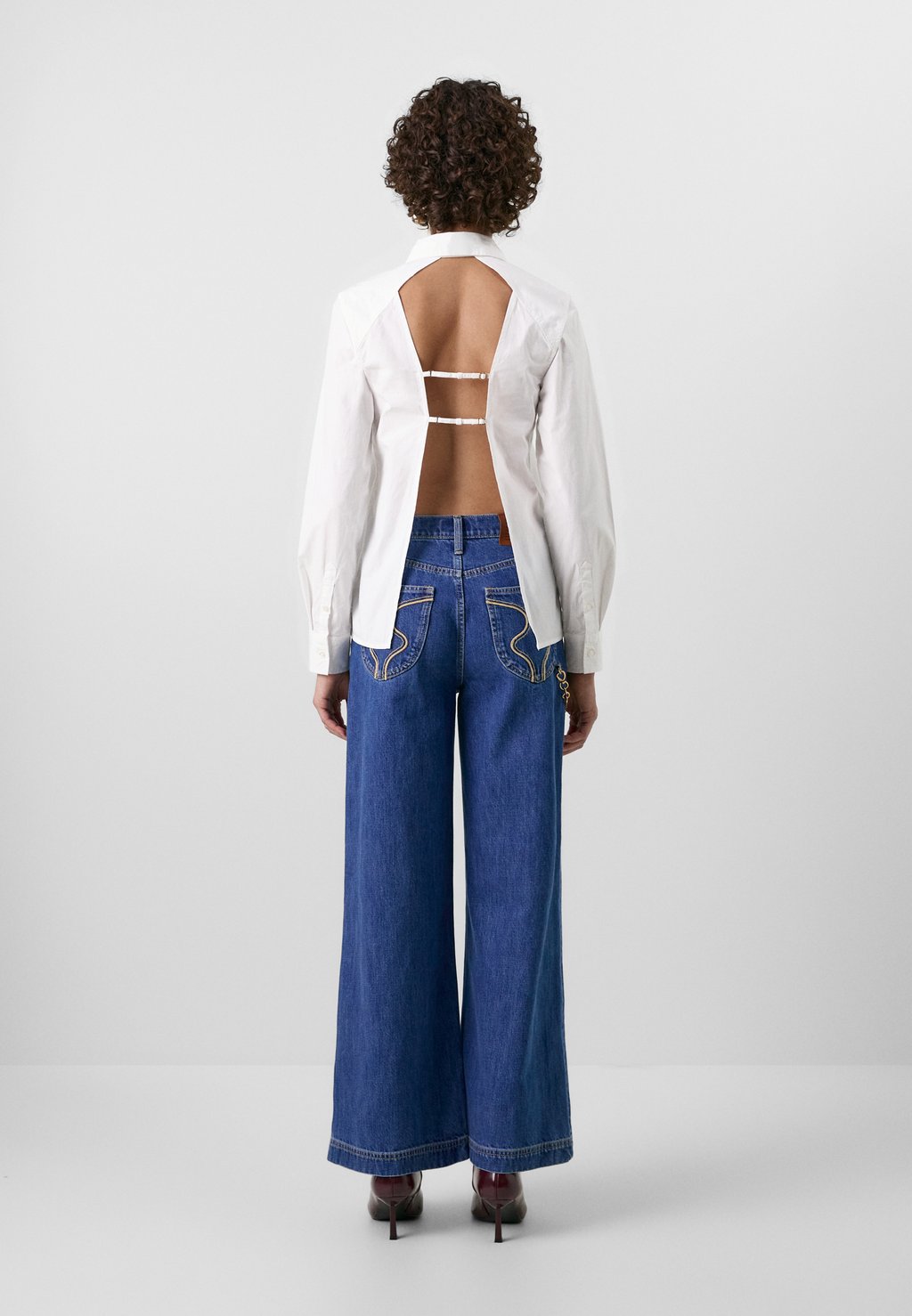 

Блуза GAP X CULT GAIA BCKLS PERF SHIRT GAP, молочный