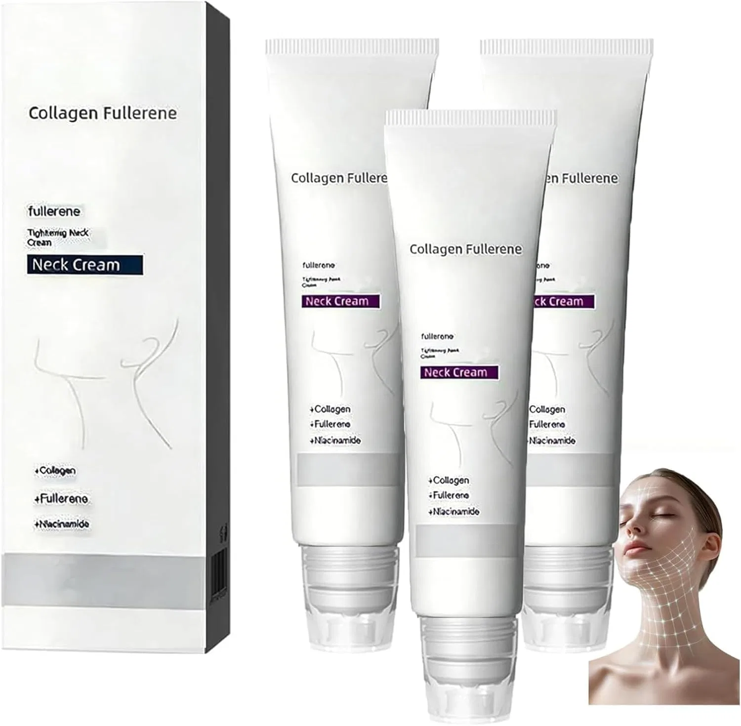 Крем для шеи с коллагеном и фуллереном Magic Collagen Fullerene от 2026 New, 3 шт. Generisch, 3 Pcs