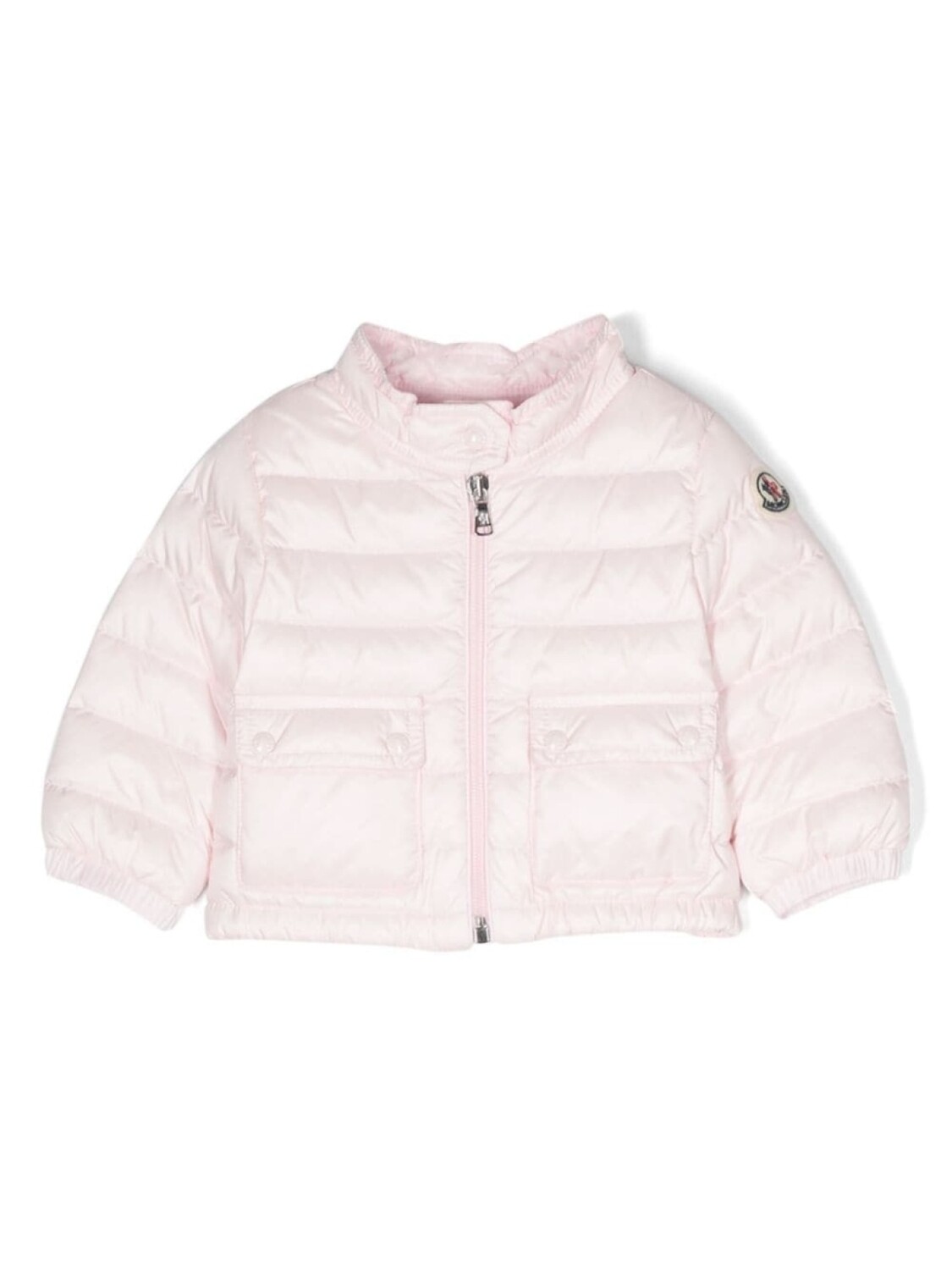 

Moncler Enfant стеганая куртка Lans с нашивкой-логотипом, розовый