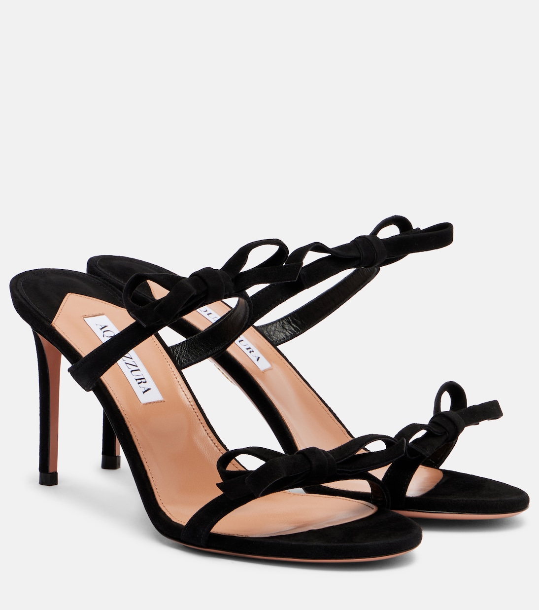Замшевые мюли Soave 85 с бантом Aquazzura, черный