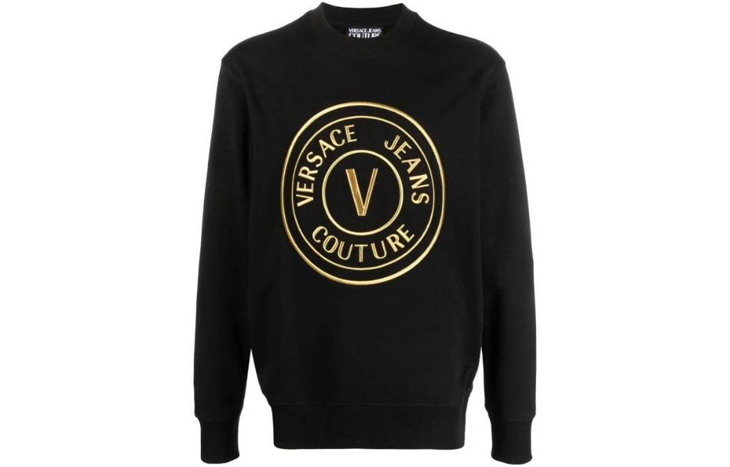 

Толстовка с круглым вырезом и вышитым логотипом Couture VERSACE JEANS, черный