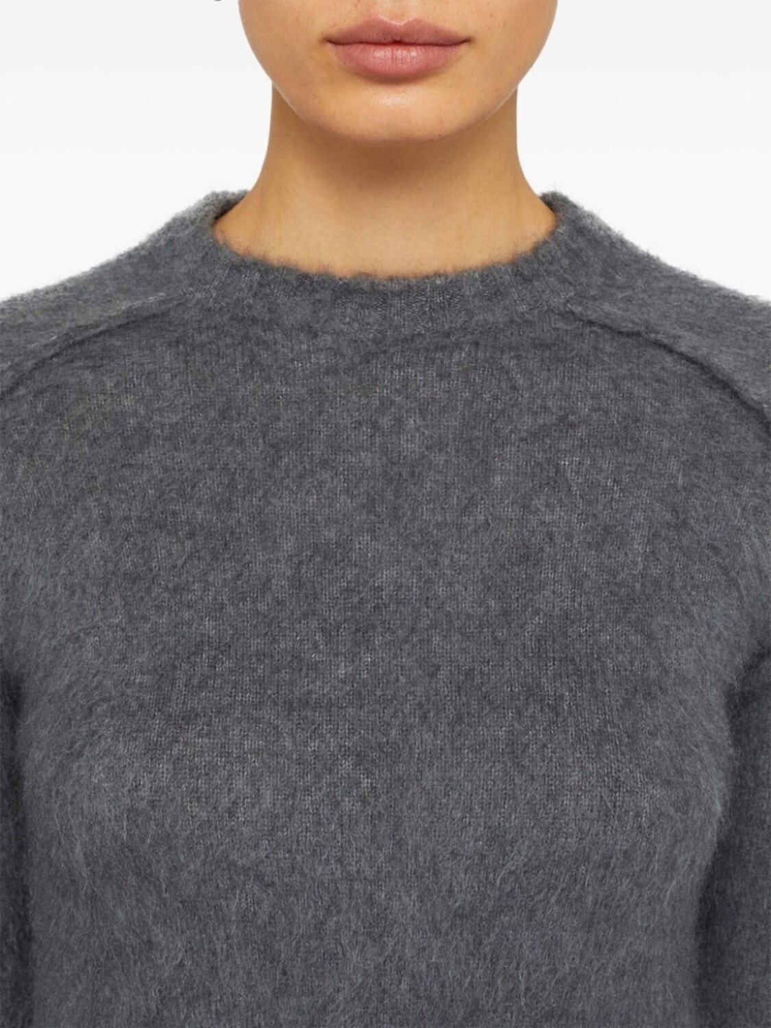 Jil Sander фактурный джемпер с круглым вырезом, серый — фото 4