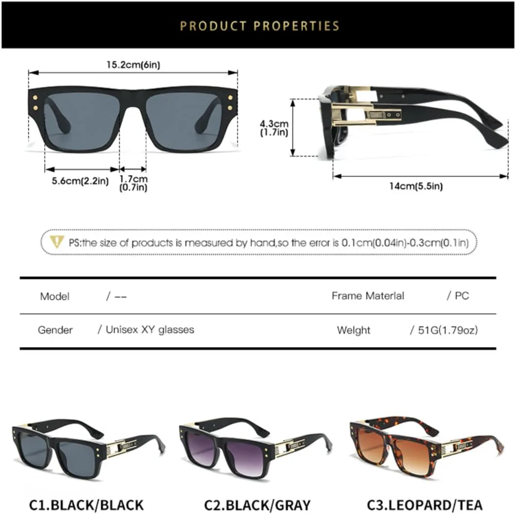 

Солнцезащитные очки для женщин и мужчин UV400 в стиле ретро с заклепками и градиентным покрытием (леопардовый принт, чайный градиент) TVTBBVV, Leopard Tea Gradient