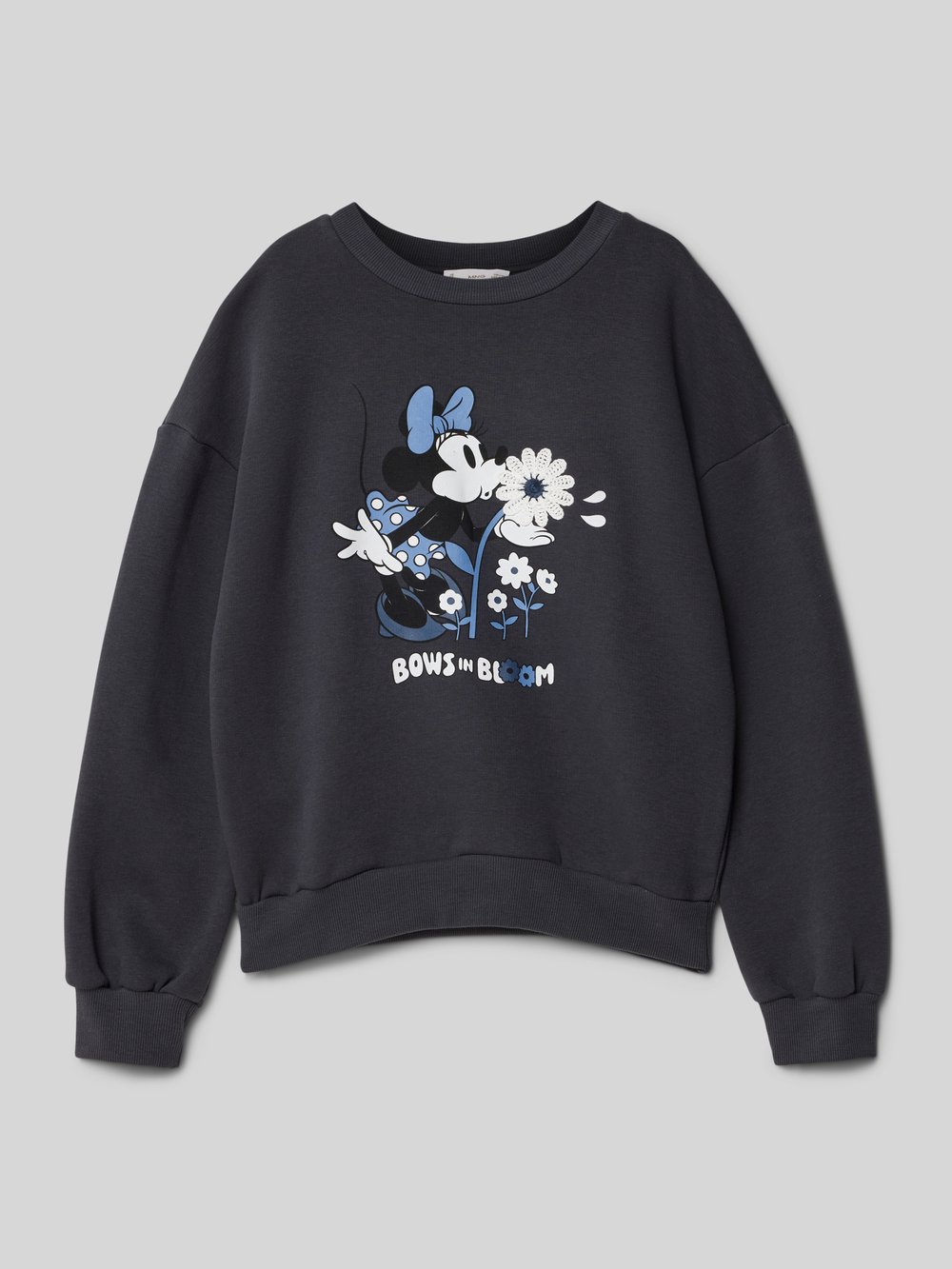 

Свитшот с ребристыми манжетами, модель «bloom» Mango, графит