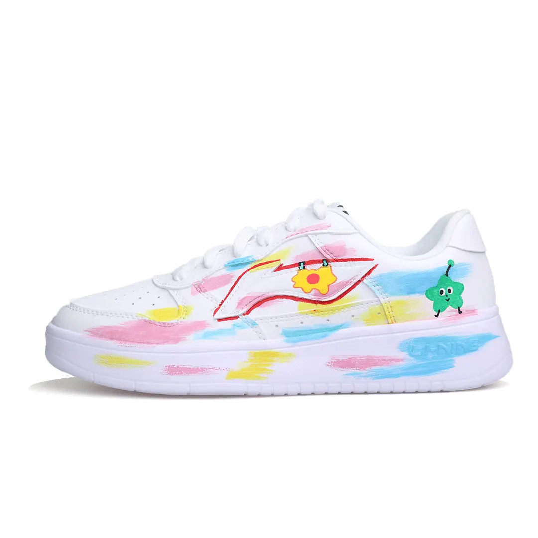 

LINING Лининг Понтун Боутс нескользящие, износостойкие, легкие низкие кеды унисекс мультиколор - радуга, цвет Rainbow