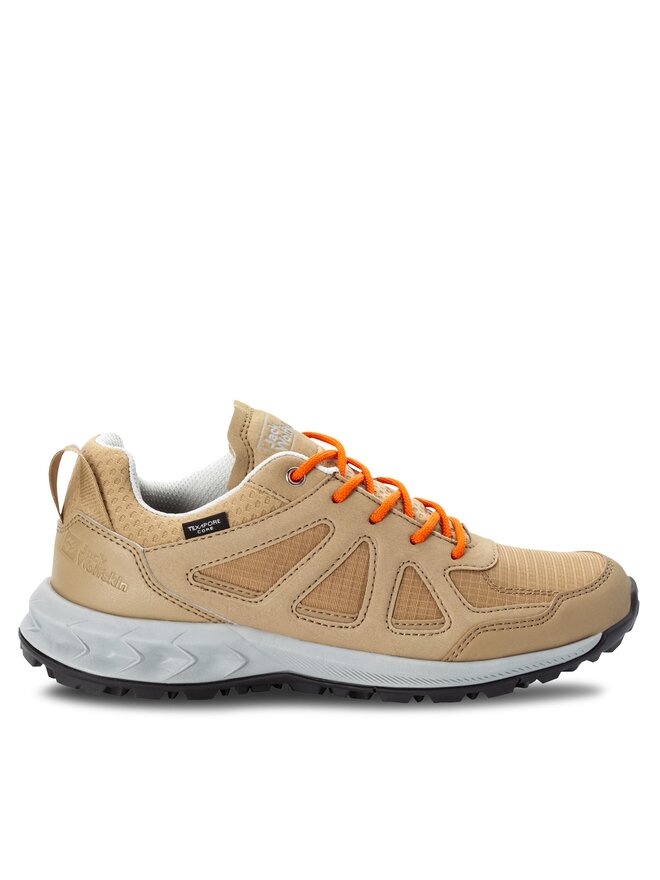 Треккинговые кроссовки Woodland 2 Texapore Low W 4051341 Jack Wolfskin, бежевый