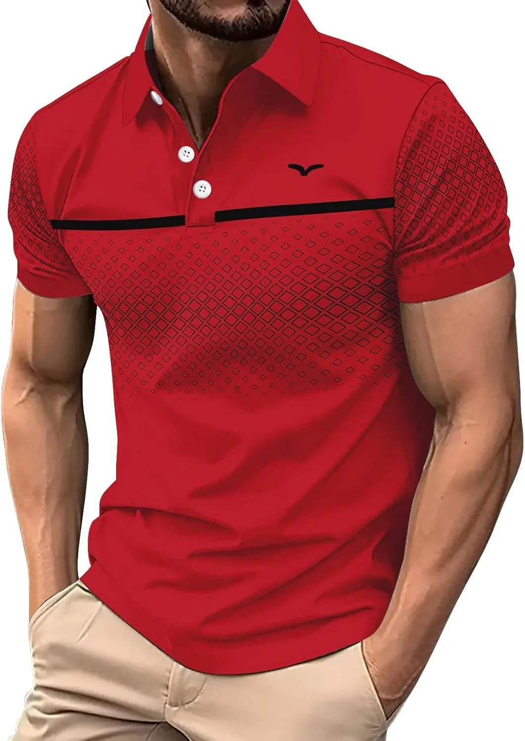 

Мужская модная поло с коротким рукавом и узором