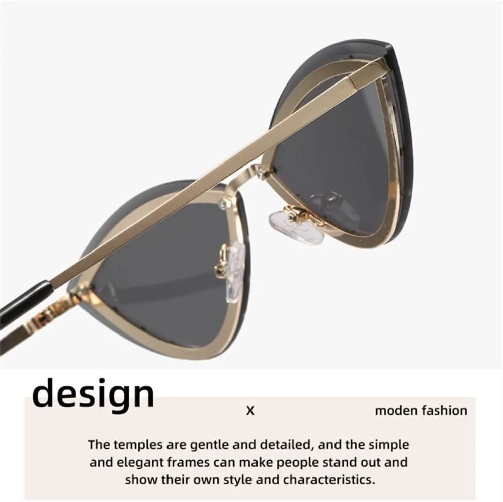 

Солнцезащитные очки-треугольник 2027 года, без оправы из сплава, с блестящими кристаллами, женские, уникальные, элегантные, зеленые, со стразами MTZJH, Gold Green