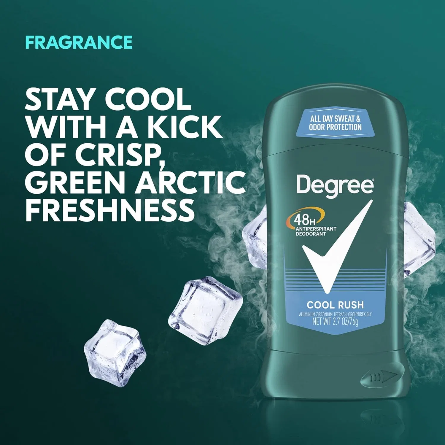 Мужской дезодорант-антиперспирант Degree Cool Rush (2 шт. по 76 г) Degree — фото 2