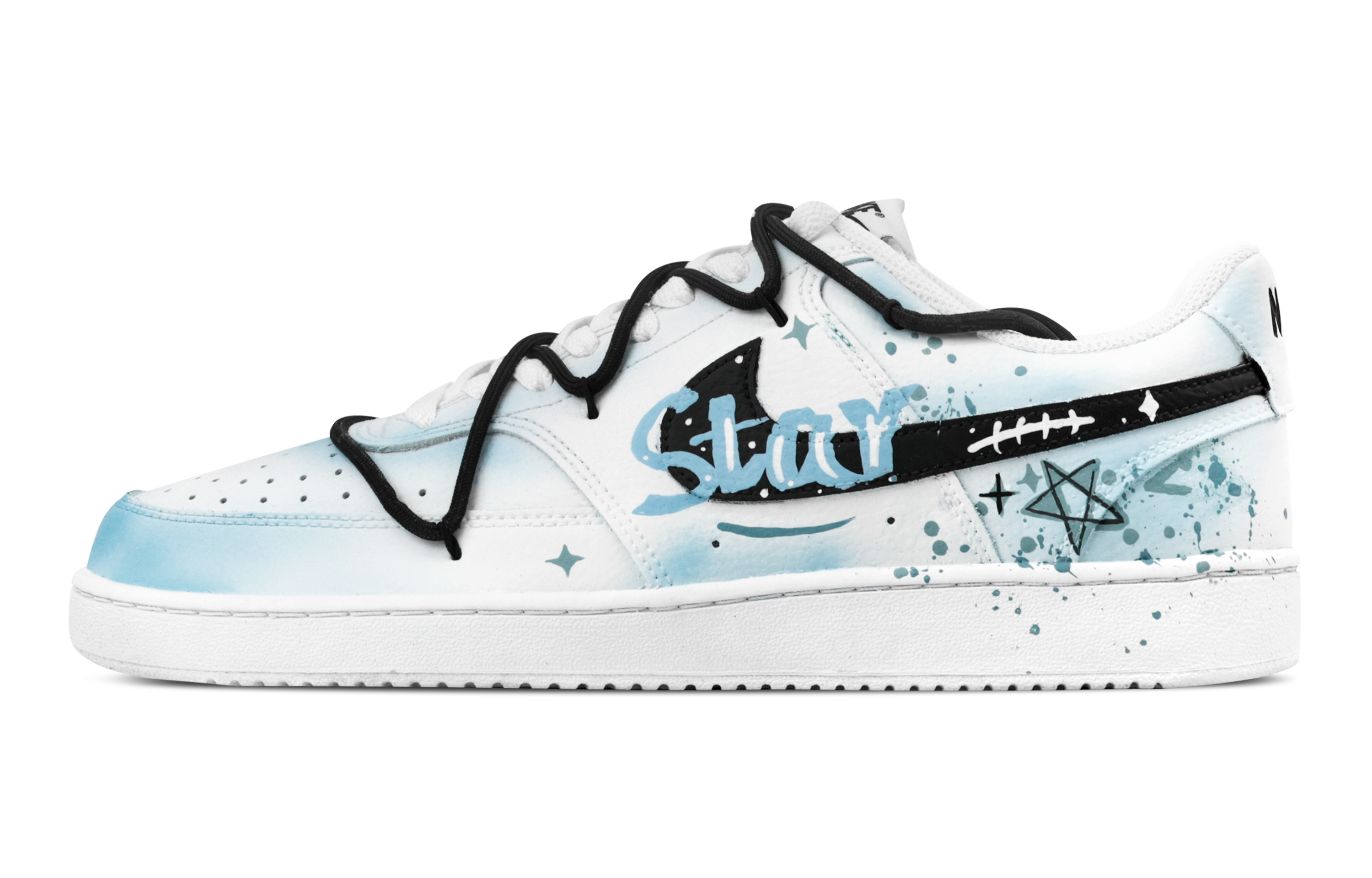 

Nike Кроссовки Court Vision 1 Starry Sky Hunting, износостойкие, низкие, для скейтбординга, мужские, небесно-голубые