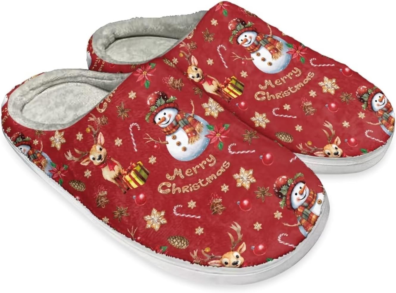 

Тапочки STUOARTE для женщин и мужчин, мягкие теплые домашние тапочки, для дома и улицы, плюшевые, с противоскользящей подошвой, на удобной подошве, белый